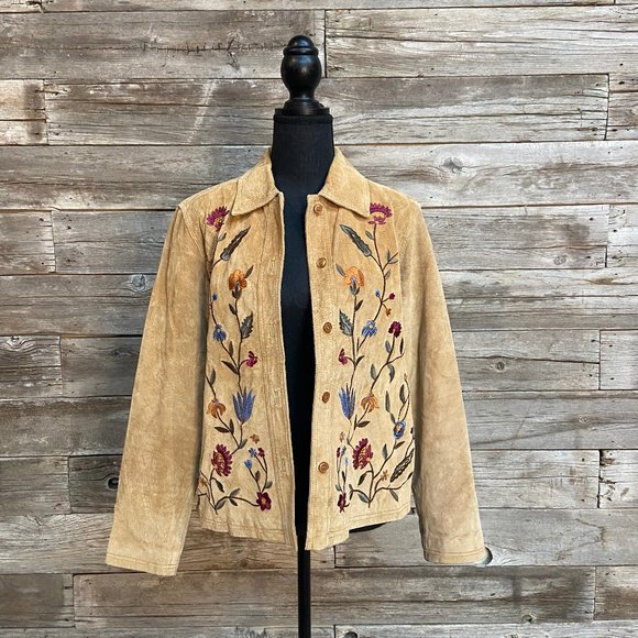 ✨🌸Gorgeous Boho/Western Tan Suede Jacket - Picture 1 of 8